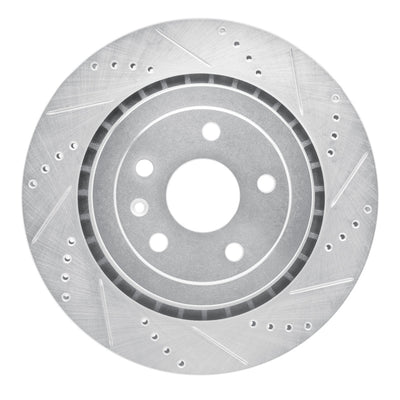 R1 16-24 Cadillac ATS Rear Right Drilled & Slotted Silver Brake Rotor
