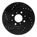 R1 90-00 Honda Civic Hatchback Front Right Drilled & Slotted Black Brake Rotor