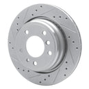 R1 91-95 BMW 540I Rear Left Drilled & Slotted Silver Brake Rotor