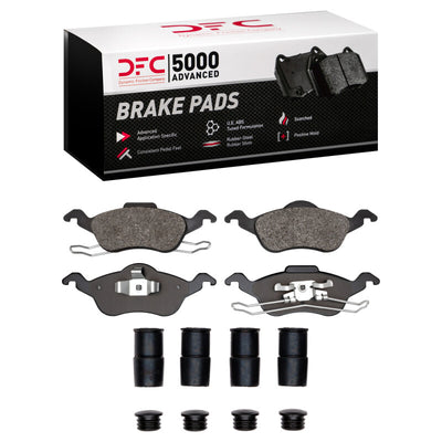 DFC 00-04 Ford Focus Front 5000 Advanced Semi Metallic Brake Pads and Hardware Kit