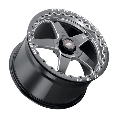 Weld S904 15x10 Ventura Beadlock 5x114.3 ET25 BS6.5 Gloss BLK MIL DIA 78.1