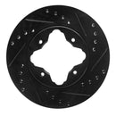 R1 90-97 Acura CL Front Right Drilled & Slotted Black Brake Rotor
