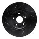 R1 16-22 Acura ILX Front Drilled & Slotted Black Brake Rotor Set