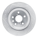 R1 2021-2025 Lexus IS350 Rear Right Drilled & Slotted Silver Brake Rotor