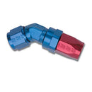 Russell Performance -12 AN Red/Blue 150 Degree Full Flow Swivel Hose End (With 1-1/8in Radius)