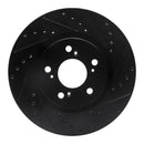 R1 05-12 Acura RL Front Right Drilled & Slotted Black Brake Rotor