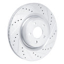 R1 20-25 Ford Explorer Front Right Drilled & Slotted Silver Brake Rotor