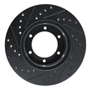 R1 1986-1995 Toyota 4Runner Front Right Drilled & Slotted Black Brake Rotor