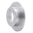 R1 94-98 Hyundai SONATA Rear Right Drilled & Slotted Silver Brake Rotor