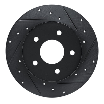 R1 19-25 Nissan Kicks Rear Right Drilled & Slotted Black Brake Rotor