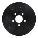 R1 01-10 Chrysler PT Cruiser Front Right Drilled & Slotted Black Brake Rotor