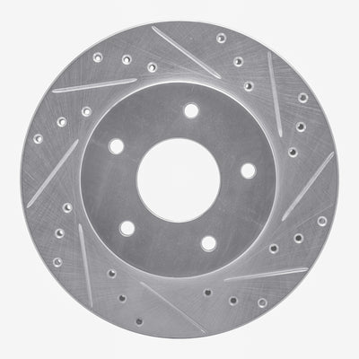 R1 78-81 Pontiac Firebird Rear Right Drilled & Slotted Silver Brake Rotor