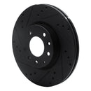 R1 06-13 Ford Fusion Front Left Drilled & Slotted Black Brake Rotor