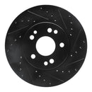 R1 90-95 Mercedes-Benz 300CE Front Right Drilled & Slotted Black Brake Rotor