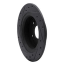 R1 05-17 Honda Accord Rear Right Drilled & Slotted Black Brake Rotor