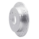 R1 06-09 Hyundai AZERA Rear Left Drilled & Slotted Silver Brake Rotor