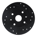 R1 81-85 Mazda RX-7 Rear Left Drilled & Slotted Black Brake Rotor