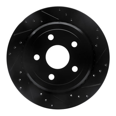 R1 11-25 Dodge Durango Rear Right Drilled & Slotted Black Brake Rotor