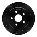 R1 11-25 Dodge Durango Front & Rear Drilled & Slotted Black Brake Rotor Set