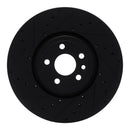 R1 2017-2020 Jaguar F-Pace Front Left Drilled & Slotted Black Brake Rotor