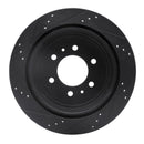 R1 04-11 Ford F-150 RWD Rear Left Drilled & Slotted Black Brake Rotor