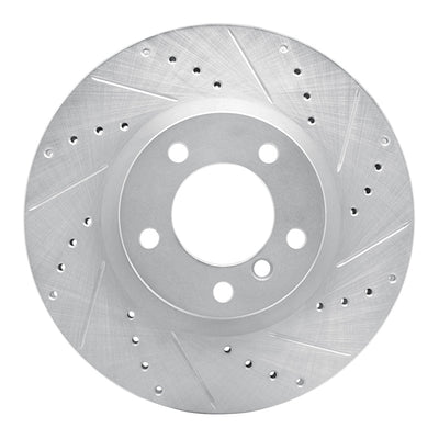 R1 95-02 BMW M3 Left Front Drilled & Slotted Silver Brake Rotor