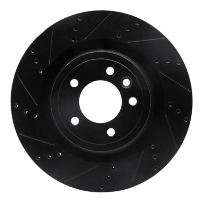 R1 14-24 Land Rover Range Rover Sport Rear Left Drilled & Slotted Black Brake Rotor