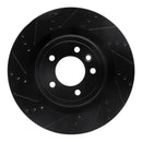 R1 14-24 Land Rover Range Rover Sport Rear Left Drilled & Slotted Black Brake Rotor