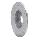 R1 13-19 Fiat 500E Rear Right Drilled & Slotted Silver Brake Rotor