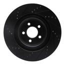 R1 05-23 Chrysler 300 Front Right Drilled & Slotted Black Brake Rotor