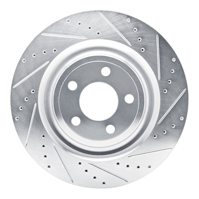 R1 20-25 Ford Explorer Rear Right Drilled & Slotted Silver Brake Rotor