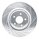 R1 20-25 Ford Police Interceptor Utility Front & Rear Drilled & Slotted Silver Brake Rotor Set