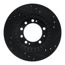R1 83-89 Chrysler Conquest Rear Left Drilled & Slotted Black Brake Rotor