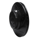 R1 02-08 BMW 760LI Front Right Drilled & Slotted Black Brake Rotor
