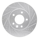 R1 03-18 Porsche Cayenne Right Front Drilled & Slotted Silver Brake Rotor