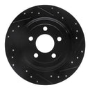 R1 15-23 Ford Mustang Front & Rear Drilled & Slotted Black Brake Rotor Set