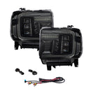 Form Lighting 2014+ GMC Sierra 1500/2500/3500 LED Projector Headlights Amber DRL (Pair)
