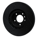 R1 2011-2018 Porsche Cayenne Left Front Drilled & Slotted Black Brake Rotor