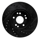 R1 90-95 Mercedes-Benz E320 Front Left Drilled & Slotted Black Brake Rotor