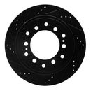 R1 10-24 Lexus GX460 Front & Rear Drilled & Slotted Black Brake Rotor Set