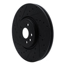 R1 2017-2020 Jaguar F-Pace Front Left Drilled & Slotted Black Brake Rotor