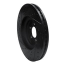 R1 06-21 Jaguar F-Type Front Right Drilled & Slotted Black Brake Rotor
