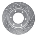 R1 01-04 Honda Passport Front Left Drilled & Slotted Silver Brake Rotor