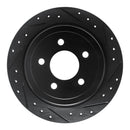 R1 03-05 Ford Explorer Sport Trac Rear Right Drilled & Slotted Black Brake Rotor