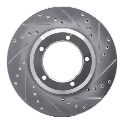 R1 90-16 Land Rover Range Rover Front Right Drilled & Slotted Silver Brake Rotor