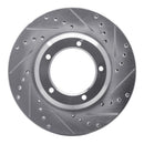 R1 90-16 Land Rover Range Rover Front Right Drilled & Slotted Silver Brake Rotor