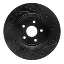 R1 06-10 Jeep Grand Cherokee Front & Rear Drilled & Slotted Black Brake Rotor Set