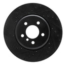 R1 11-19 BMW 640I Gran Coupe Front Left Drilled & Slotted Black Brake Rotor