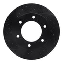 R1 01-04 Honda Passport Front Left Drilled & Slotted Black Brake Rotor