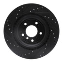 R1 07-15 BMW 335i xDrive Front & Rear Drilled & Slotted Black Brake Rotor Set